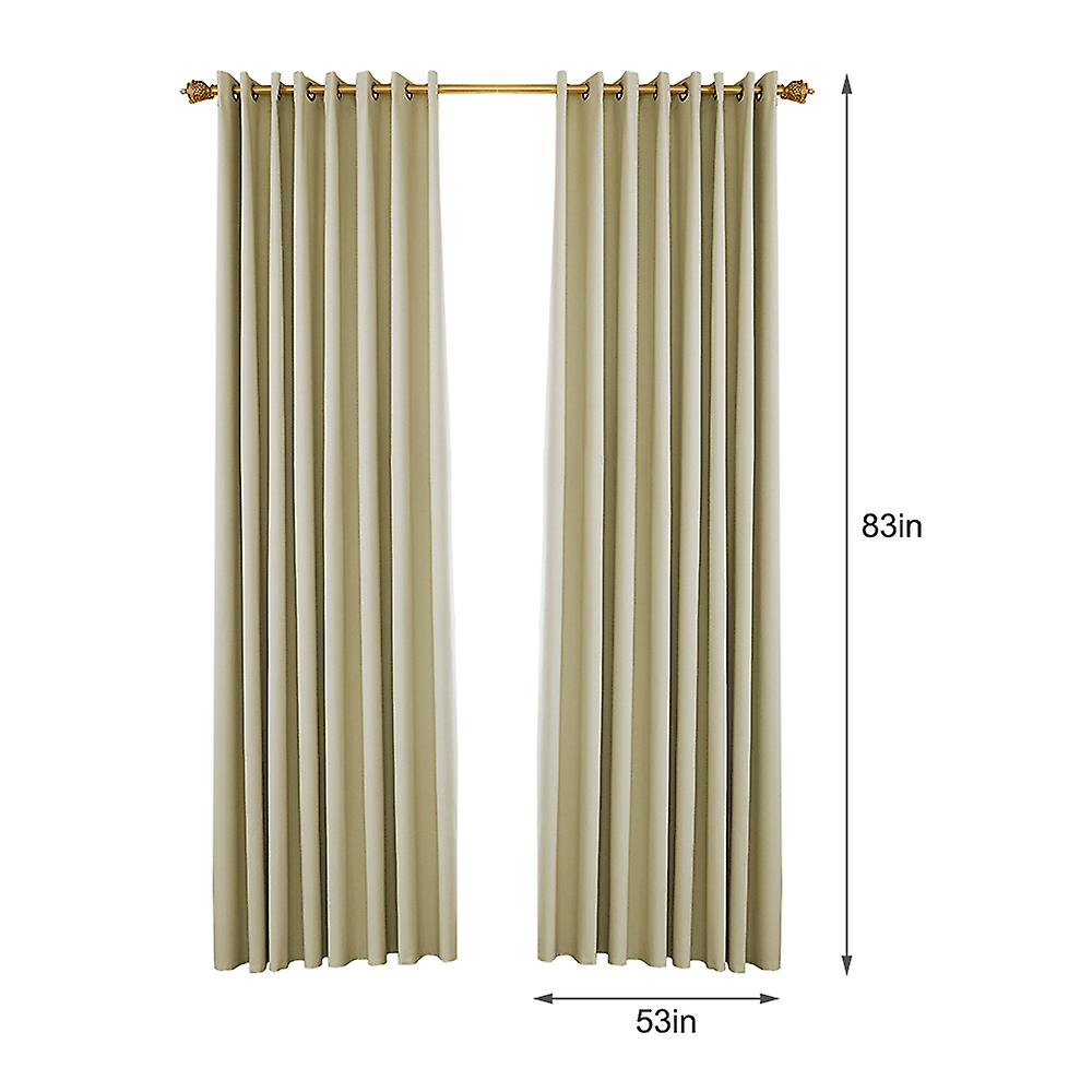 Blackout Curtains For Bedroom Grommet Insulated Room Curtains For Living Room， Set Of 2 Panels (53*83in) Coffee 53w X 95l In