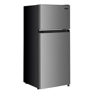 Magic Chef 18.5 in. 4.5 cu.ft. 2-Door Mini Refrigerator in Platinum Steel with Freezer HMDR45PS