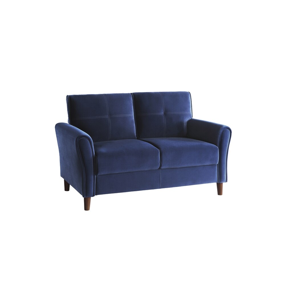 Ynes Blue Velvet Living Room Set