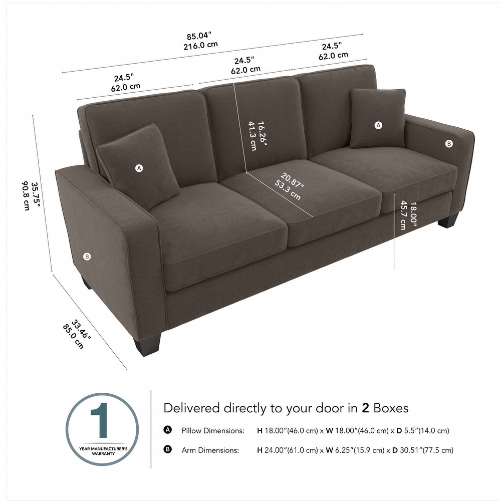 Emory Lane 85W Sofa with Square Feet by Bush Furniture