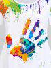 Paint Splatter Palm Printed Tee and Leggings Plus Size Matching Set Outfit