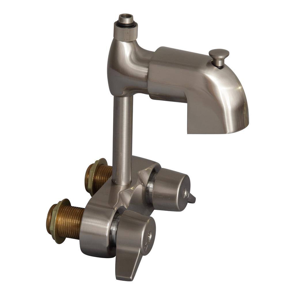 Barclay Products 2-Handle Claw Foot Tub Faucet without Hand Shower in Brushed Nickel 191-S-BN