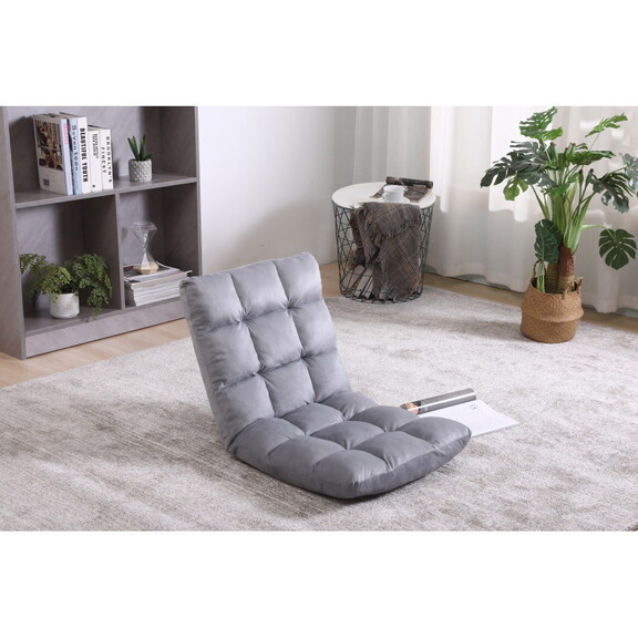 Indoor 5 Position Adjustable Floor Chair with Back...