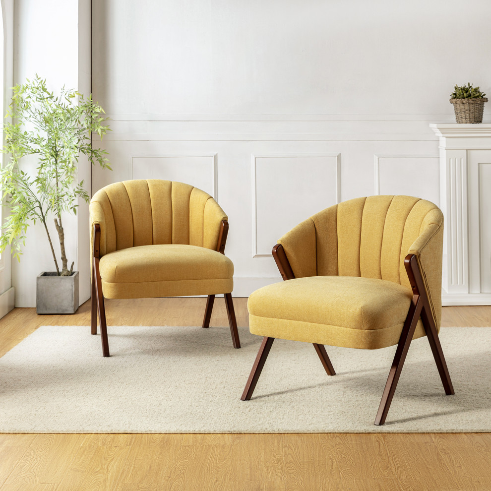 Barrel Chair   Midcentury   Armchairs And Accent Chairs   by Karat Home  Houzz