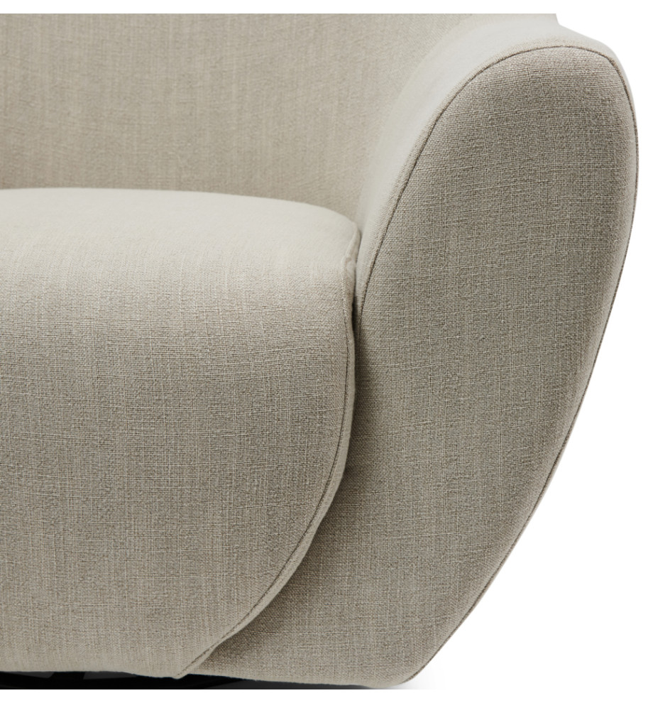 Beige Upholstered Swivel Chair  Rivi√®ra Maison The Jill   Transitional   Armchairs And Accent Chairs   by Oroa   Distinctive Furniture  Houzz