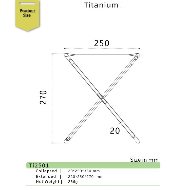 No Need To Install High Grade Portable Ultralight Fishing Stool Camping Hiking Titanium Folding Small Stool Chair For Outdoor