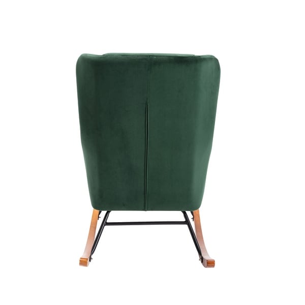 Porthos Home Dax Rocking Accent Chair， Velvet， Rubber Wood and Steel Legs