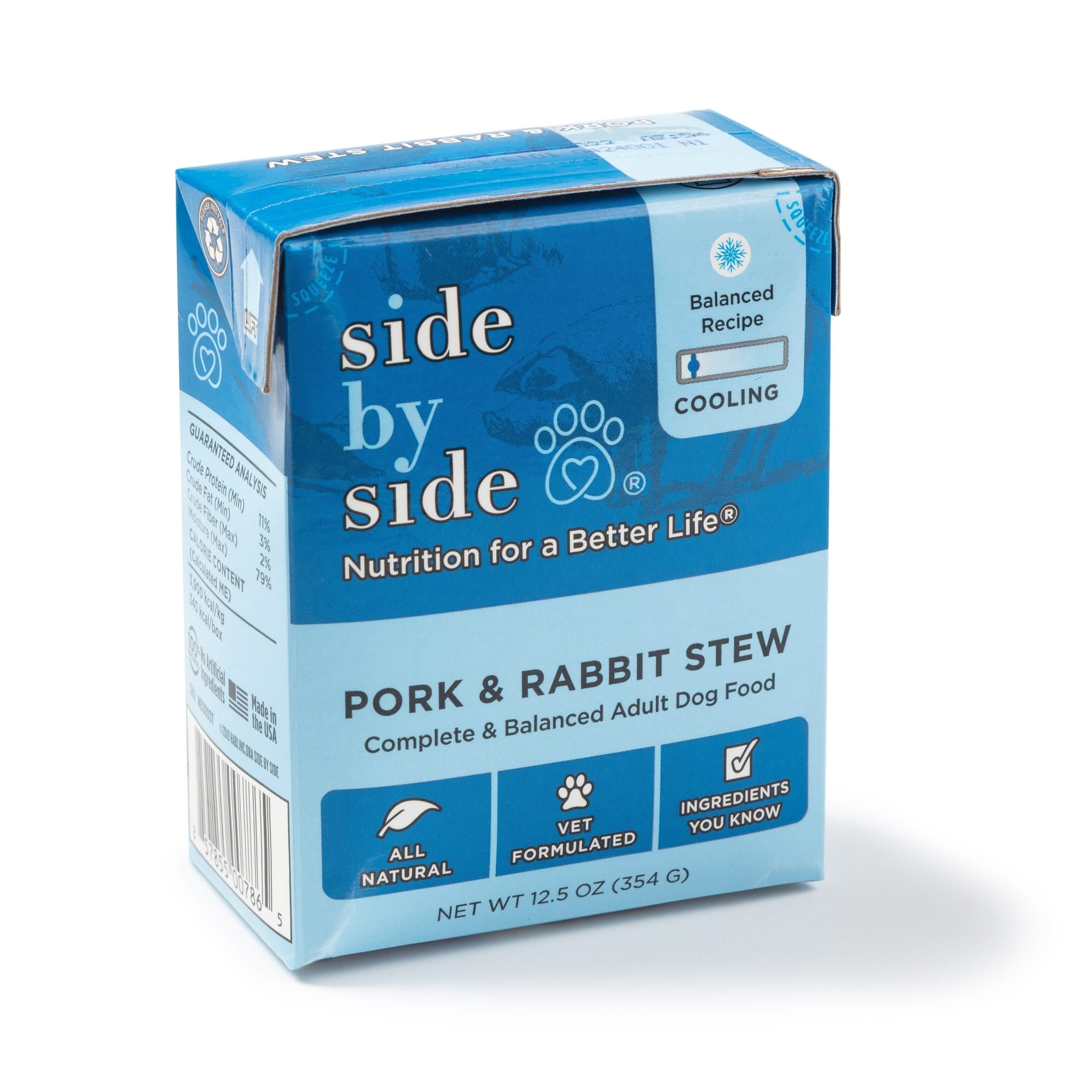 Side By Side Cooling Pork and Rabbit Hearty Tetra Stews For Dog