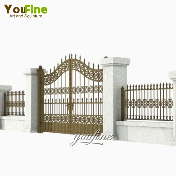 Custom Good Quality House Main Wrought Iron Gate Design