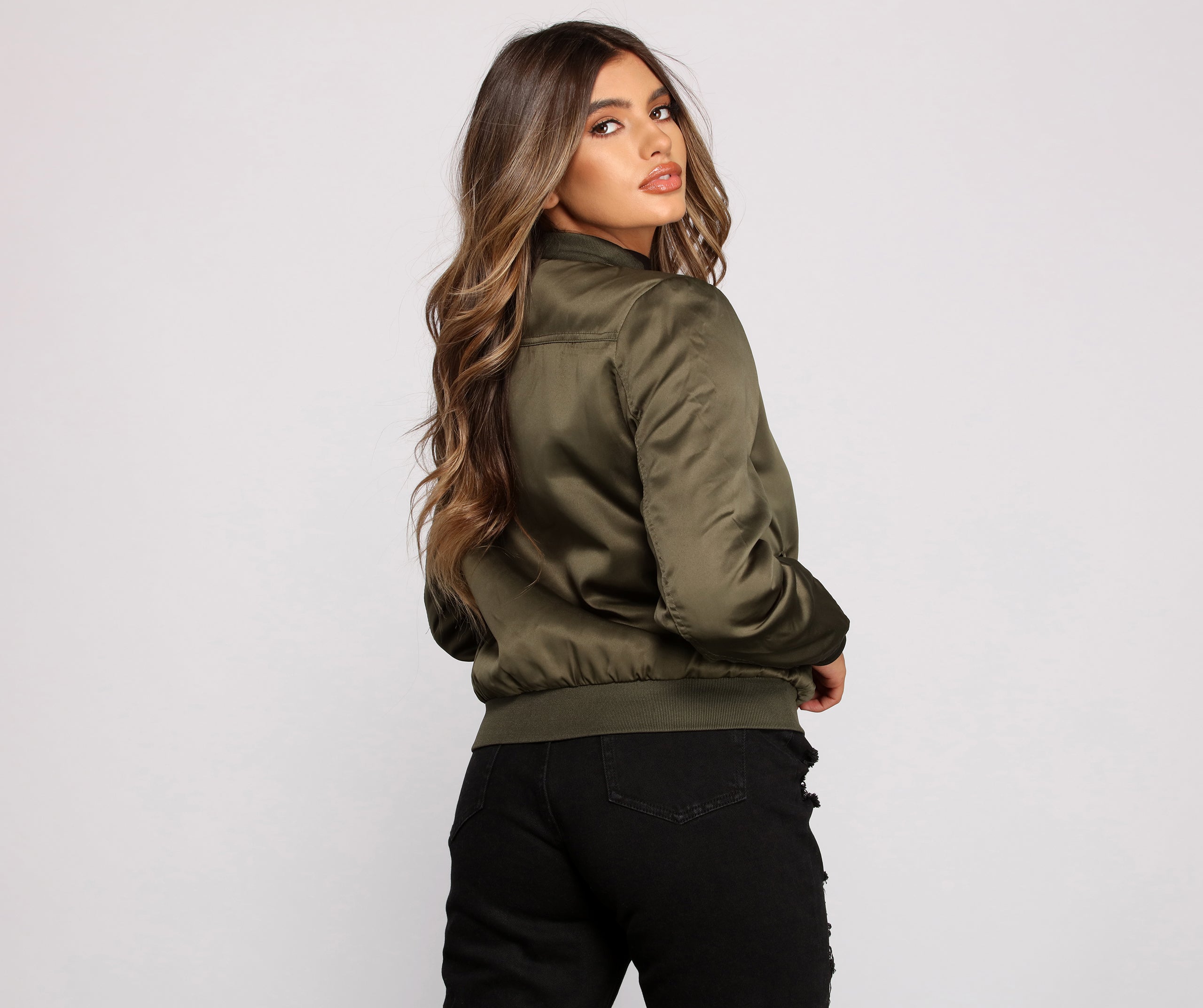 How I Roll Satin Bomber Jacket