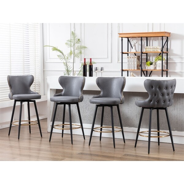 Modern 180°Swivel Bar Stool Chair for Kitchen Set of 2