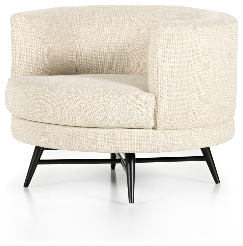 Carmela Swivel Chair  Irving Taupe   Midcentury   Armchairs And Accent Chairs   by Four Hands  Houzz