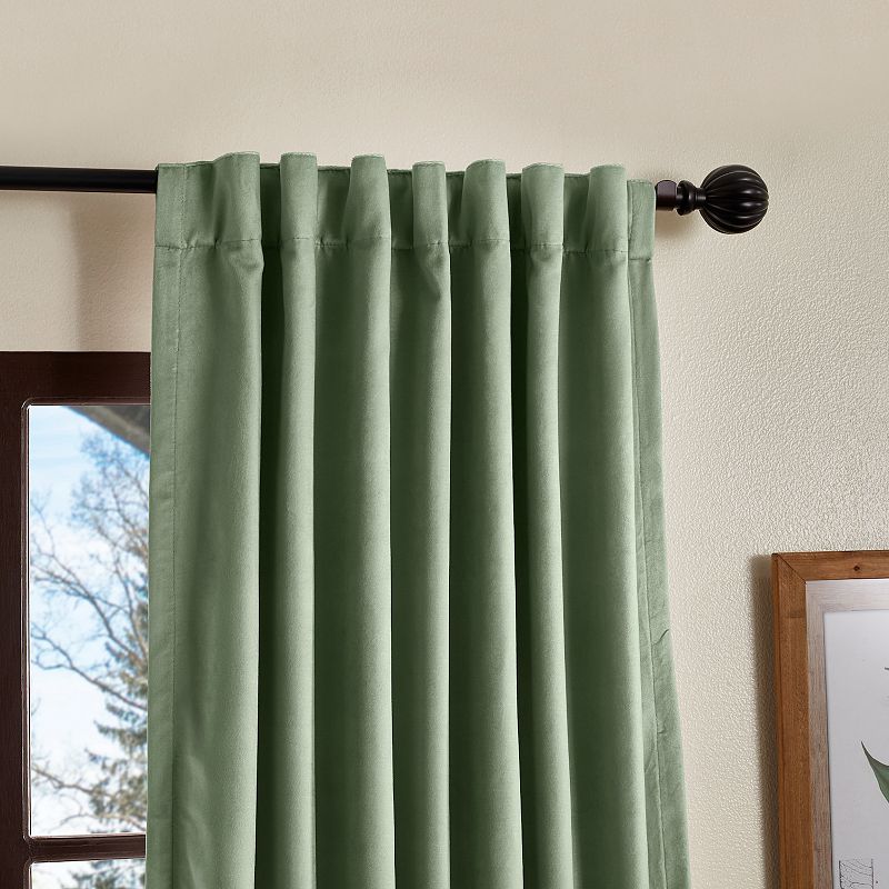 Martha Stewart Lucca Velvet Backtab 2 Window Curtain Panels