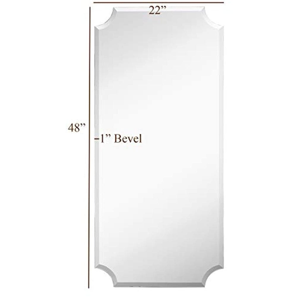 Large Beveled Scalloped Edge Full Length Wall Mirror (22