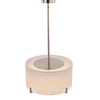 SMRTLite by NBG HOME 35-Watt Brushed Nickel Integrated LED Pendant with Fabric Shade DS18769