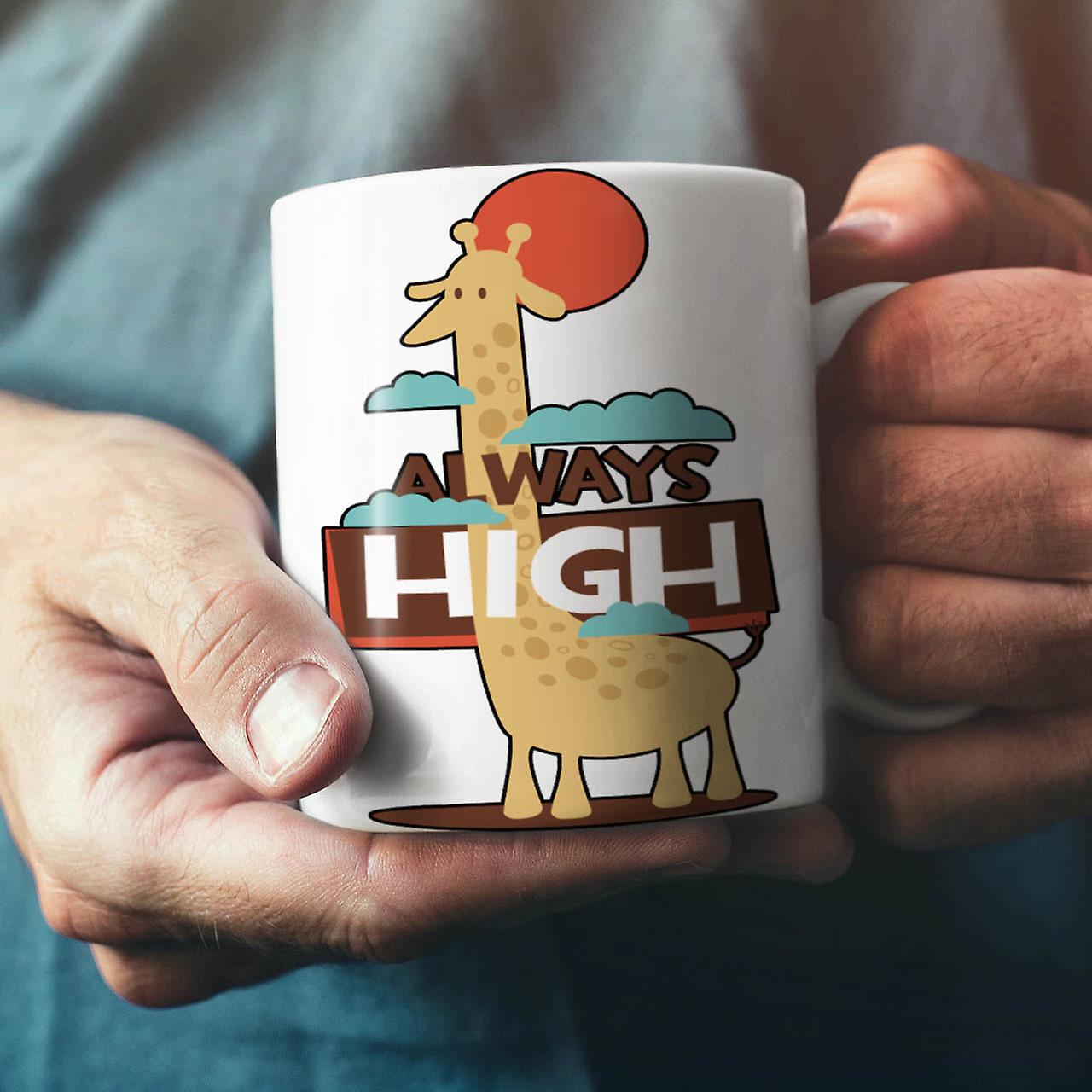 Giraffe Always High NEW White Tea Coffee Ceramic Mug 11 oz | Wellcoda