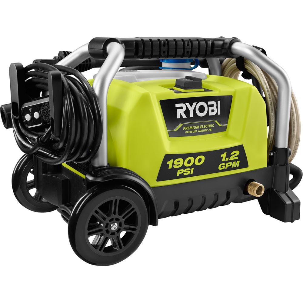 RYOBI 1900 PSI 1.2 GPM Cold Water Wheeled Corded Electric Pressure Washer RY1419MT