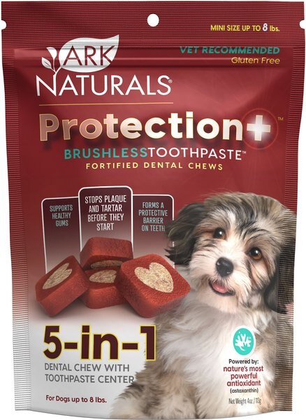 Ark Naturals Brushless Toothpaste Protection+ Mini Dental Dog Treats