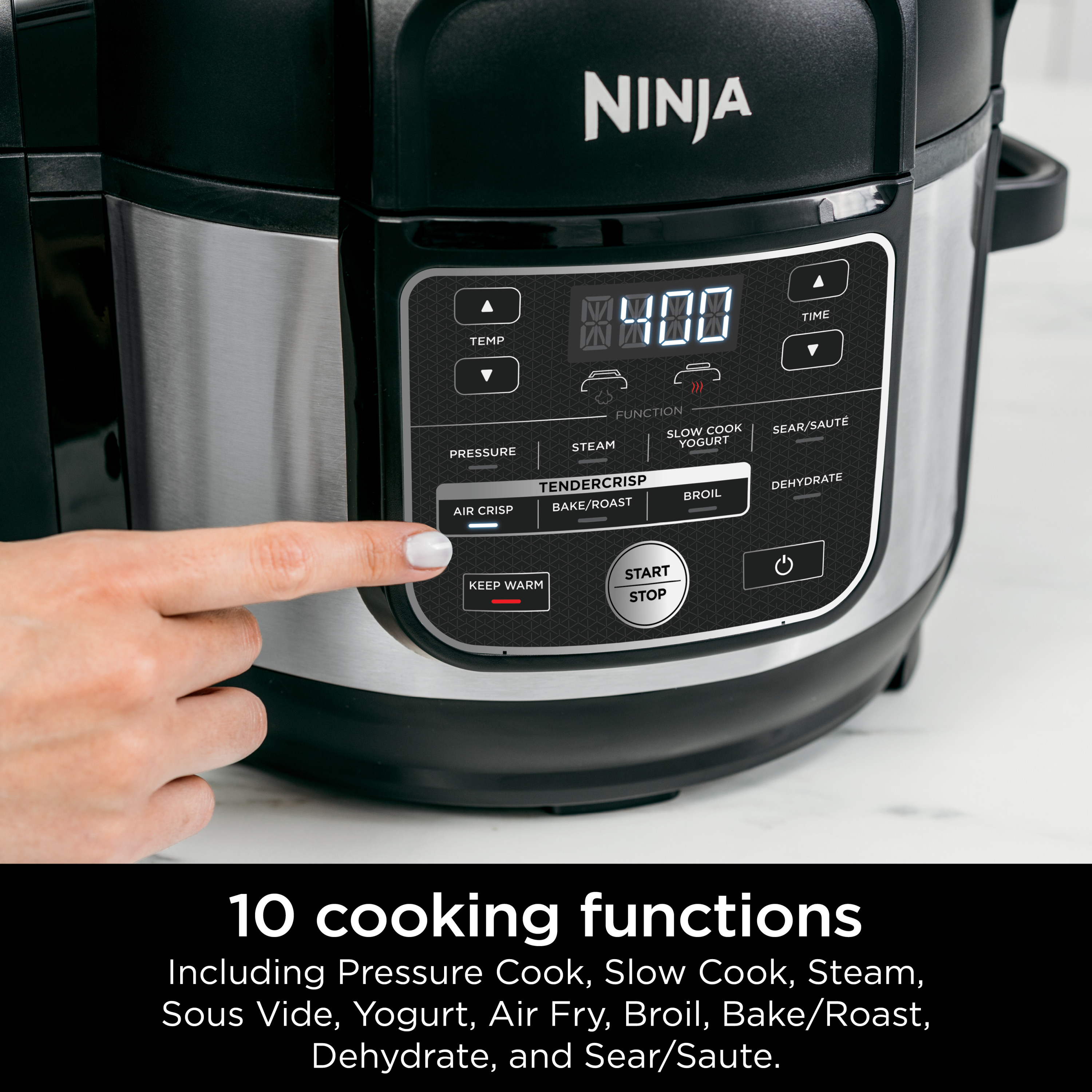 Ninja Foodi 10-in-1 6.5-Quart Pro Pressure Cooker Air Fryer Multicooker， Stainless， OS300