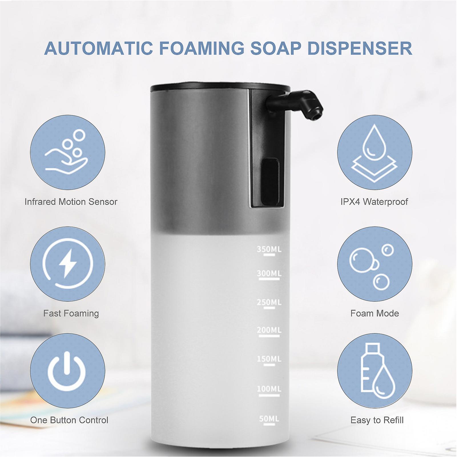 350ml Automatic Foaming Soap Dispenser Infrared Motion Sensor Touchless Foaming Soap Dispenser Battery Operated Desktop Sanitary Infrared Soap Dispens