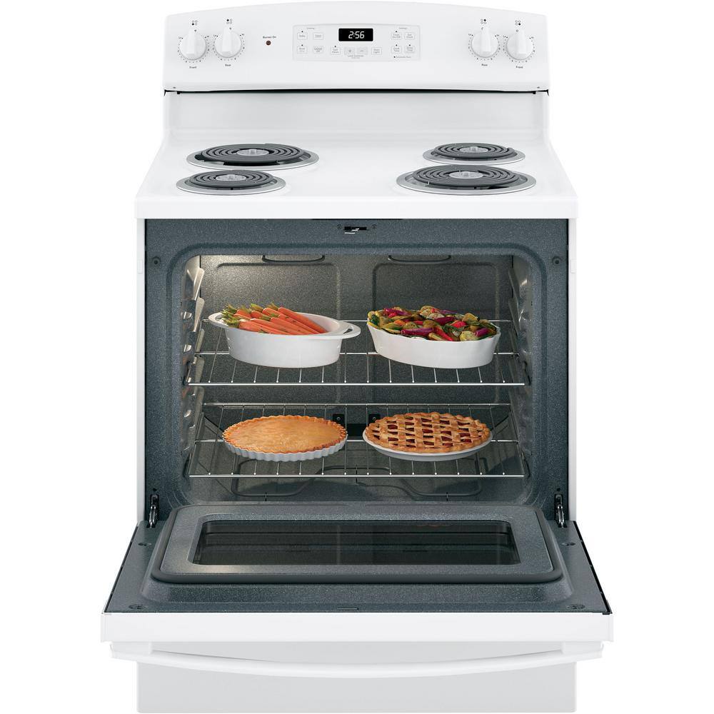 GE 30 in. 5.0 cu. ft. Freestanding Electric Range in White JB256DMWW