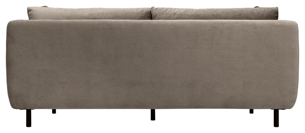 Serenity 79 quotFossil Gray Velvet Sofa with Black Metal Legs   Transitional   Sofas   by Armen Living  Houzz