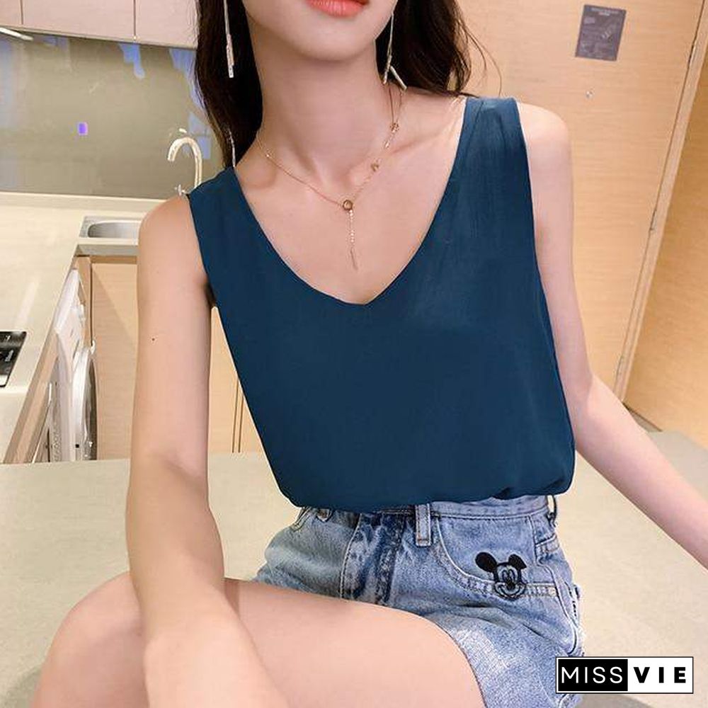 Summer Fashion Blouses Chiffon Women Tank Tops