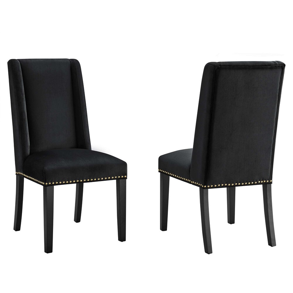 Baron Performance Velvet Dining Chairs   Set of 2