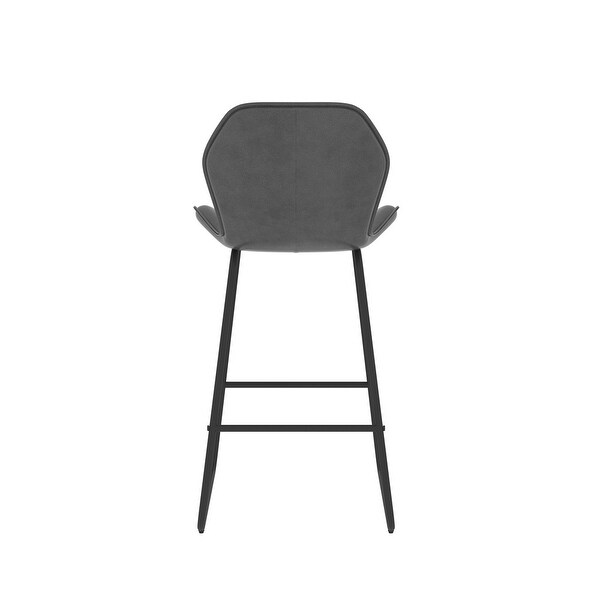 2Pcs Morden Leather Upholstered Barstool Chairs