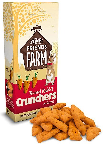 Tiny Friends Farm Russel Crunchers Rabbit and Guinea Pig Treats， 4.2-oz bag