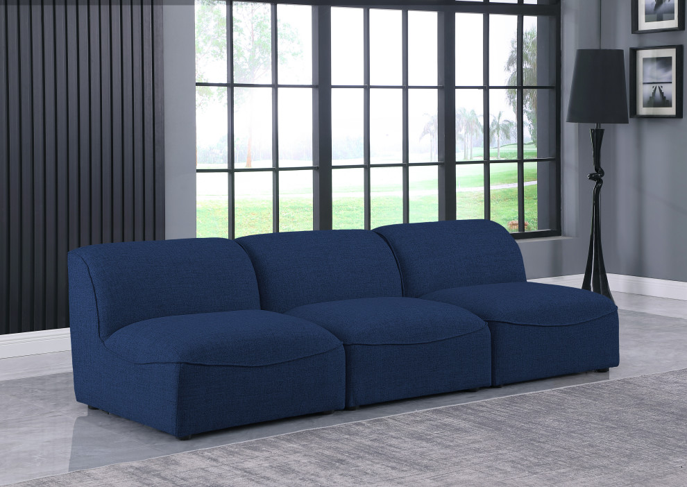 Miramar Linen Upholstered Modular Sofa   Contemporary   Sectional Sofas   by Meridian Furniture  Houzz