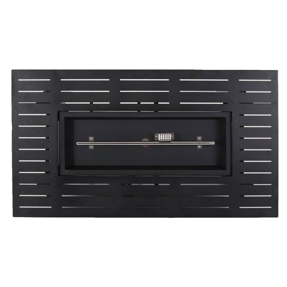 Noble House Haraldson Black Rectangular Metal Fire Pit 109082