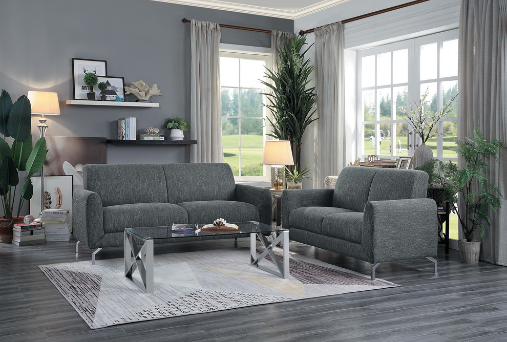 Marille Sofa  Dark Gray color   Contemporary   Sofas   by Lexicon Home  Houzz