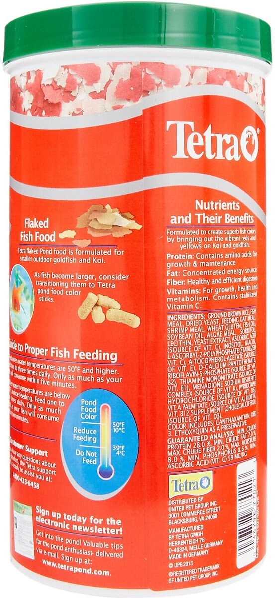 Tetra PondFood Color Flakes Koi and Goldfish Fish Food