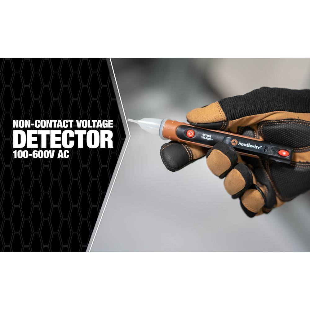 Southwire NCV Dual Range Pen Type Detector with Flashlight 24-600-Volt AC 59992040