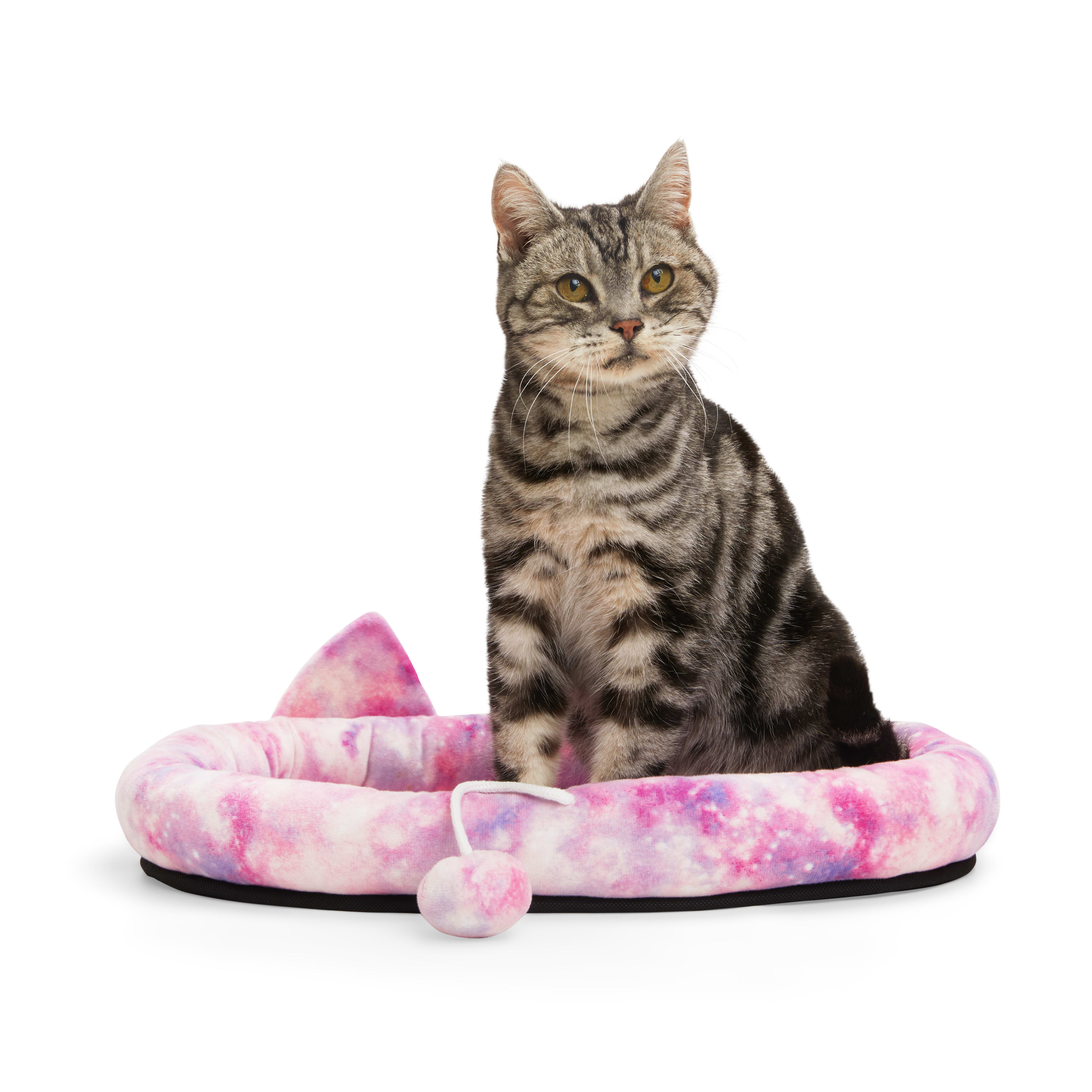 EveryYay Essentials Galaxy Cat Head Donut Bed， 17