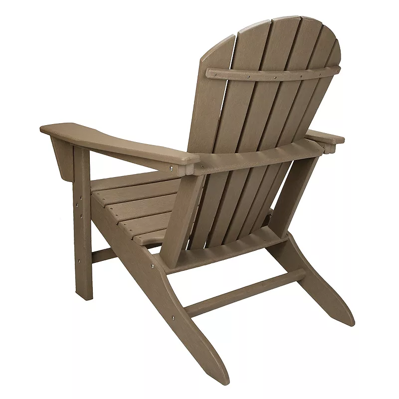 Leisure Classics UV Protected Indoor Outdoor Adirondack Lounge Deck Chair， Taupe