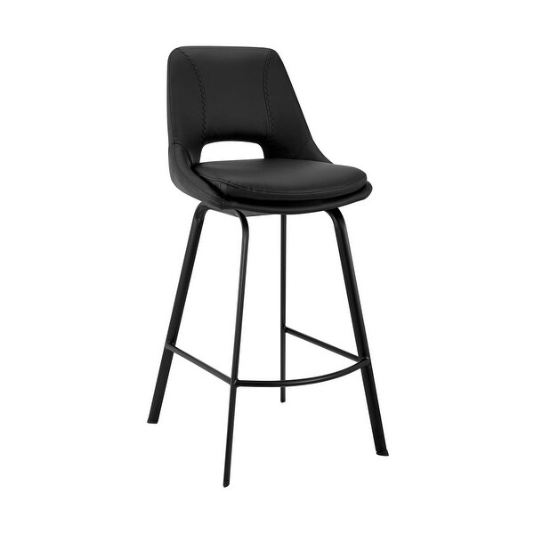 26 Inch Open Back Leatherette Swivel Counter Stool - 22 L x 17 W x 37 H Inches