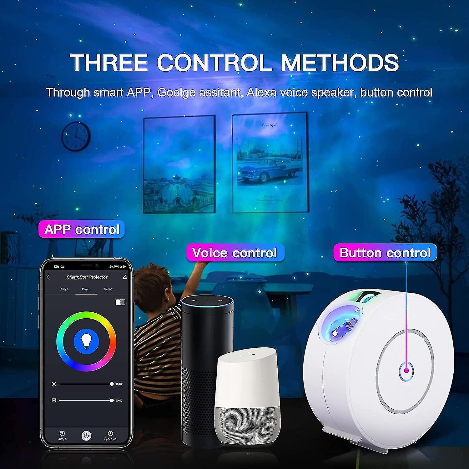 Smart Star Projector Galaxy Light， Home Planetarium Projector With App Control