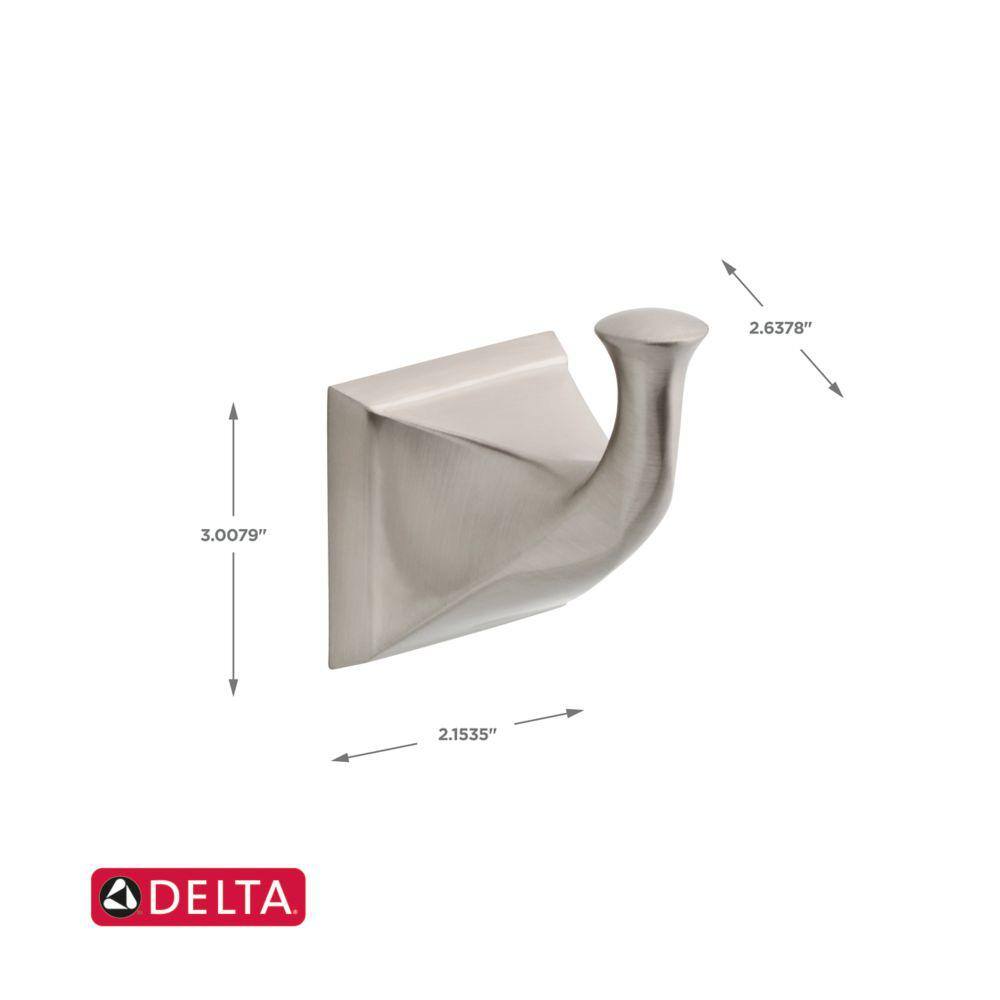 Delta Everly 3-Piece Towel Hook Bath Hardware Set in SpotShield Brushed Nickel EVE35-BN-K