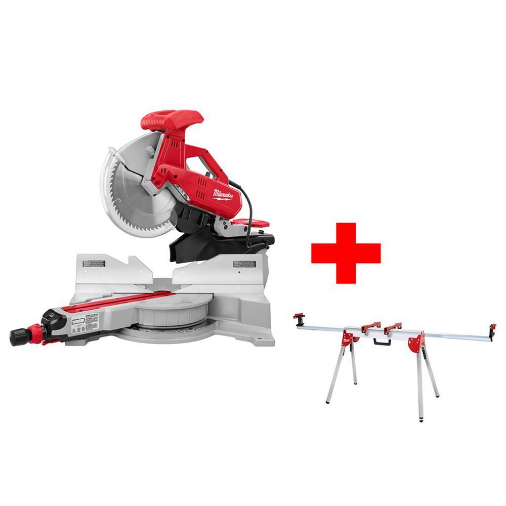 MW 12 in. Sliding Dual Bevel Miter Saw with Folding Miter Saw Stand 6955-20-40-08-0551