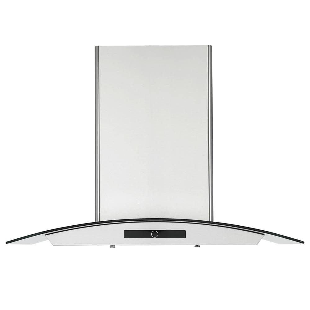 Ancona 30 in 600 CFM Convertible Wall Mounted Glass Canopy Range Hood with LED Lights in Stainless Steel