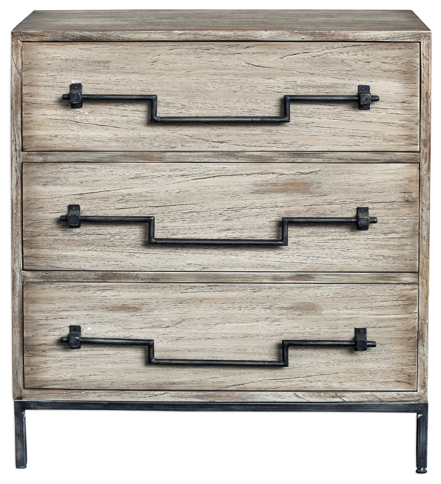 Jory Aged Ivory Accent Chest   Industrial   Accent Chests And Cabinets   by Ownax  Houzz