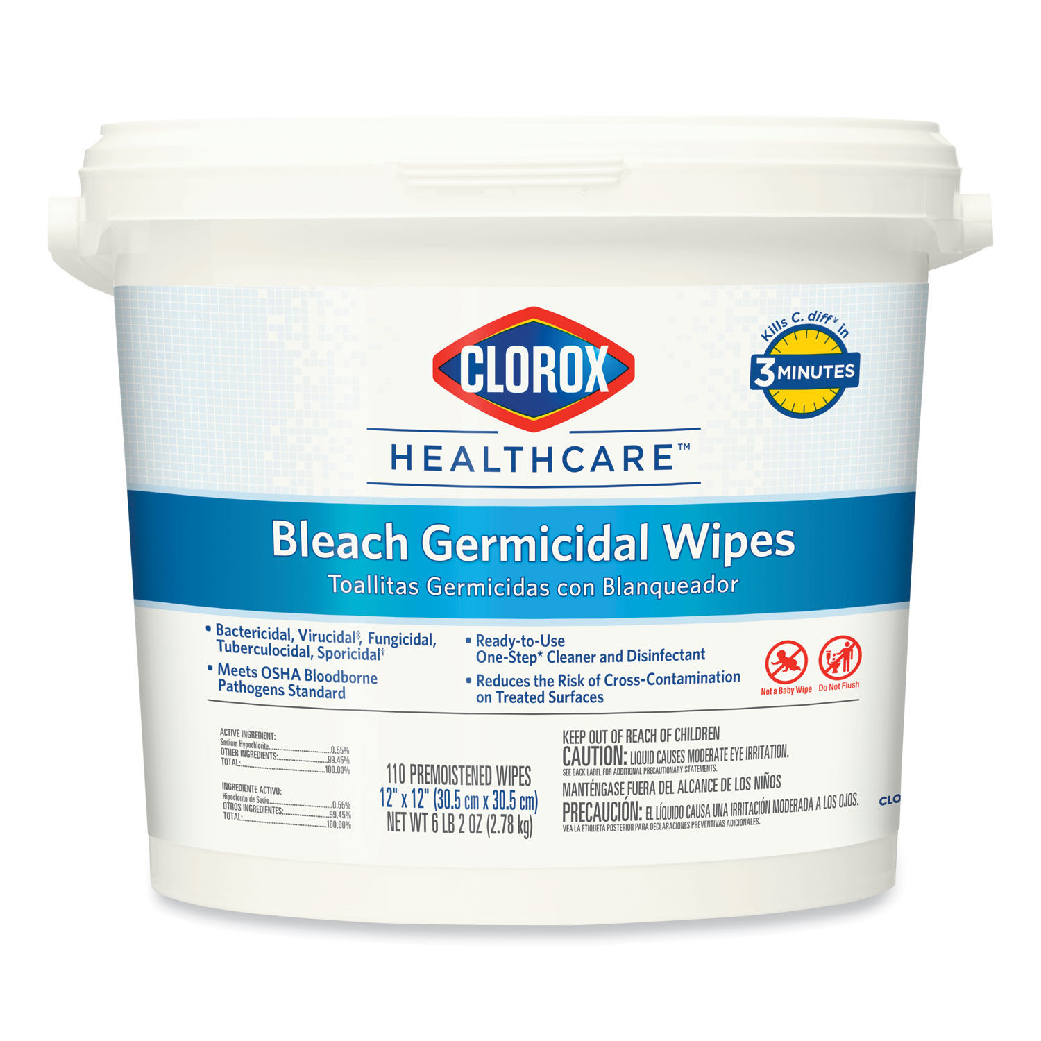 Bleach Germicidal Wipes by Cloroxandreg; Healthcareandreg; CLO30358CT