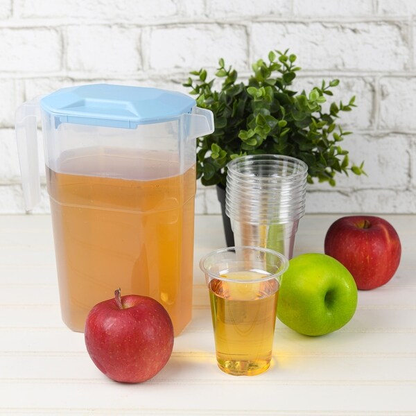 YBM Home Square Plastic Pitcher with 2 Strainers On Lid Clear 1.6 Liter， 35-1164 - 5.4x3.7x8.7