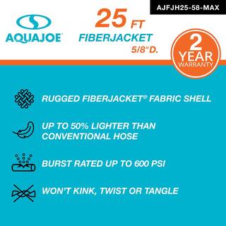 AQUA JOE 58 in. Dia. x 25 ft. Superlight Fiberjacket Max Garden Hose AJFJH25-58-MAX