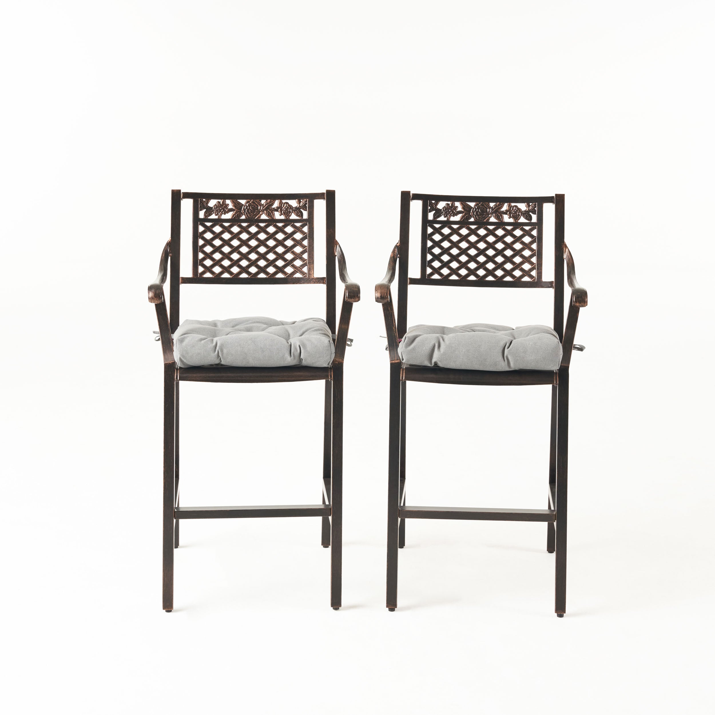 Rachel Outdoor Barstool with Cushion (Set of 2)