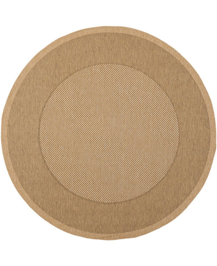 Safavieh Courtyard CY7987 Natural and Gold 5'3 x 5'3 Round Outdoor Area Rug