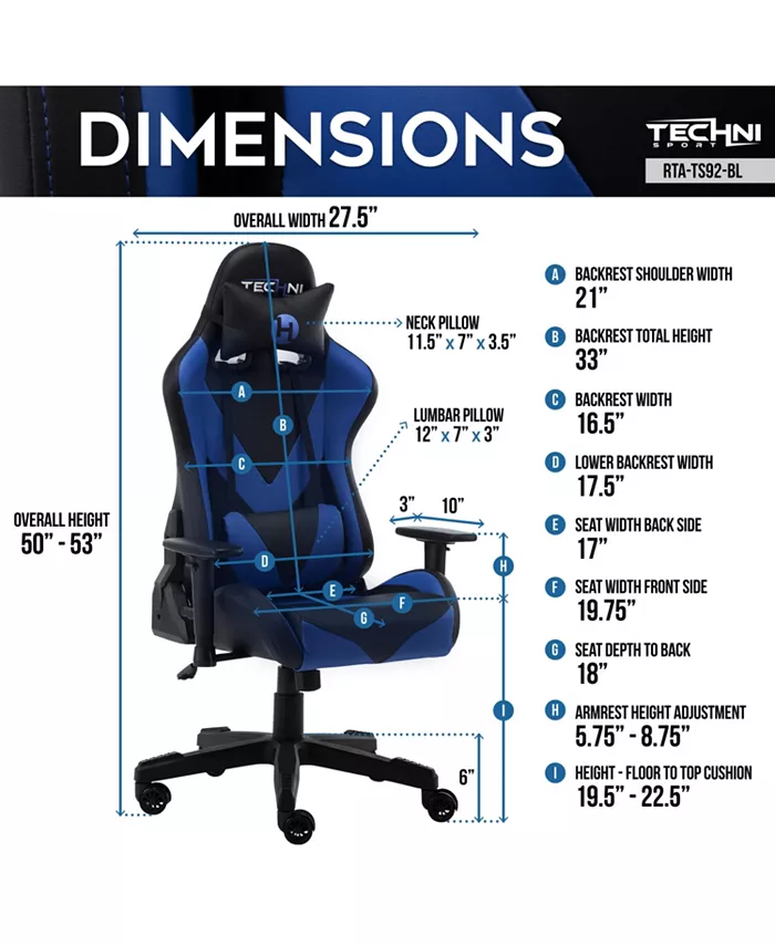 RTA Products Techni Sport TS-92 PC Gaming Chair