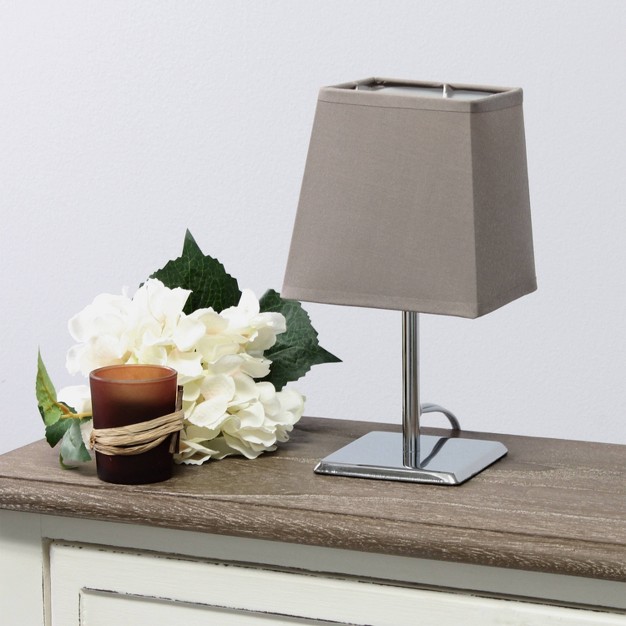 Mini Table Lamp With Squared Empire Fabric Shade Simple Designs